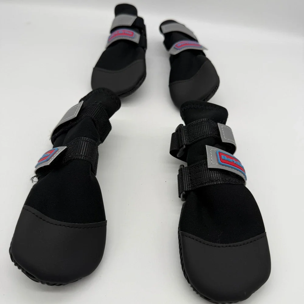 Bark Brite All Weather Neoprene Dog Boots Black Size Medium Set‎ of 4 Reflective